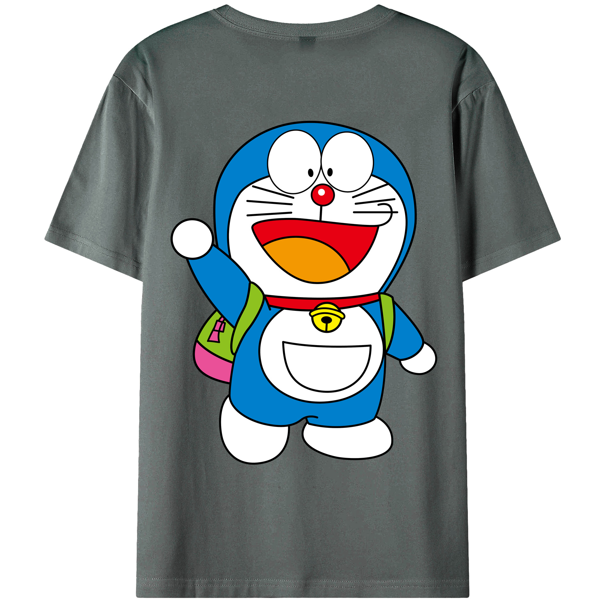 （画像用） ドラえもん Doraemon 綿100％ メンズ半袖Tシャツ（バックプリント） 通気性